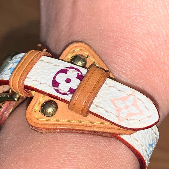 Authentic Louis Vuitton Leather Murakami Bracelet Cuff - Picture 2 of 14